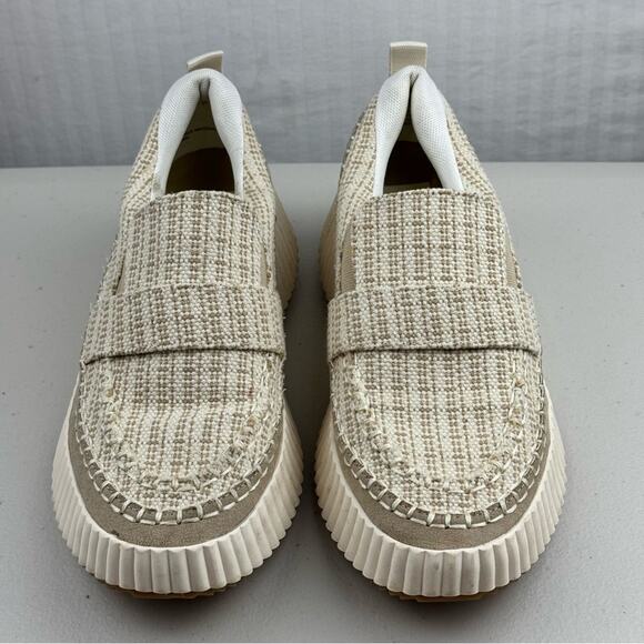 DV by Dolce Vita Dayo Cream Tan Slip-On Loafers Size 8.5 Woven Upper - Picture 2 of 9